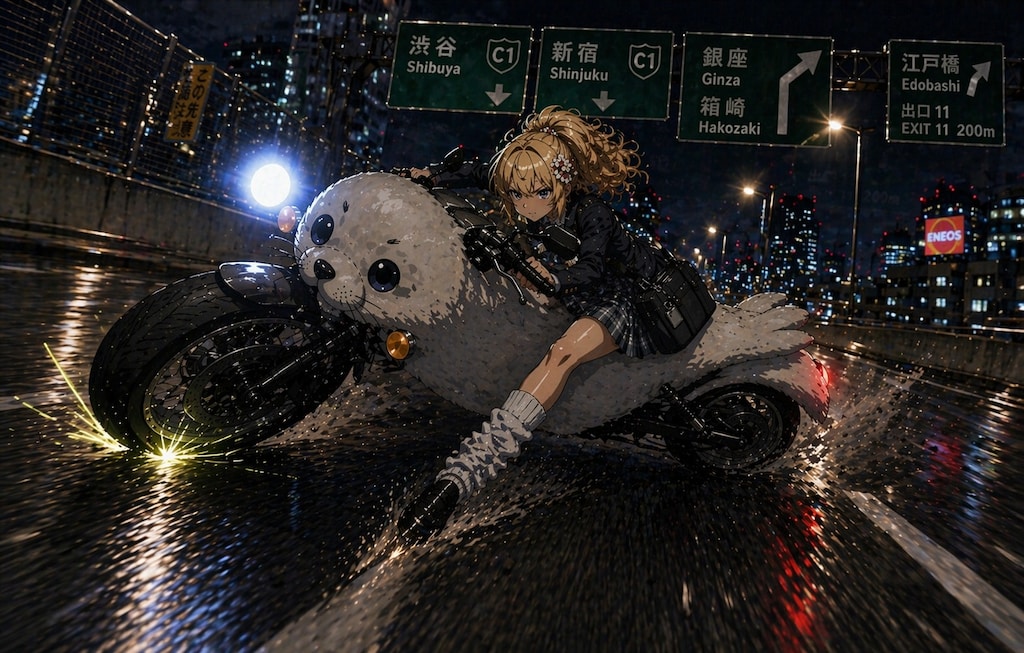 雨夜のC1、白き獣は滑る