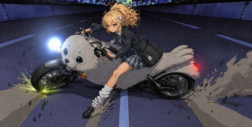 雨夜のC1、白き獣は滑る