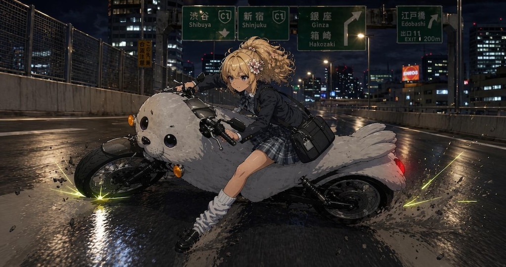 雨夜のC1、白き獣は滑る