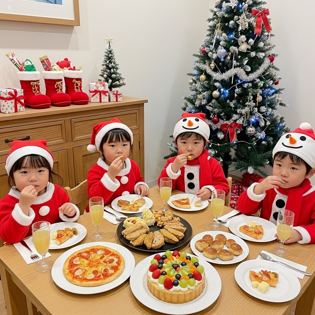 子どもたちのクリスマスパーティー | の人気AIイラスト・グラビア