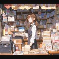 本屋さんで店番をする女の子 3枚目