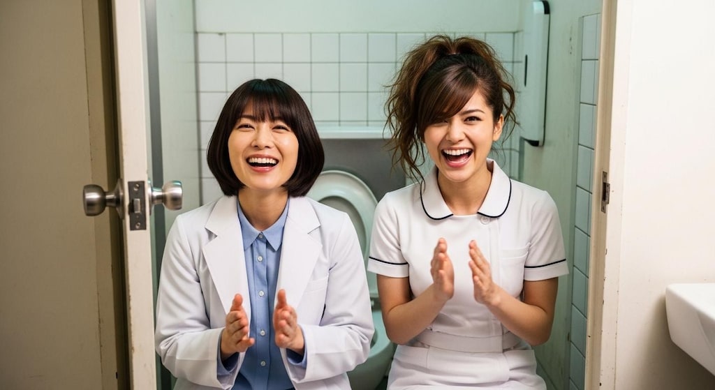 「まるで子犬が前足を動かしてるみたい。がんばれー！」