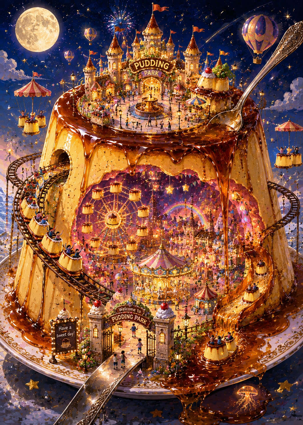 『プリンの遊園地』 | の人気AIイラスト・グラビア