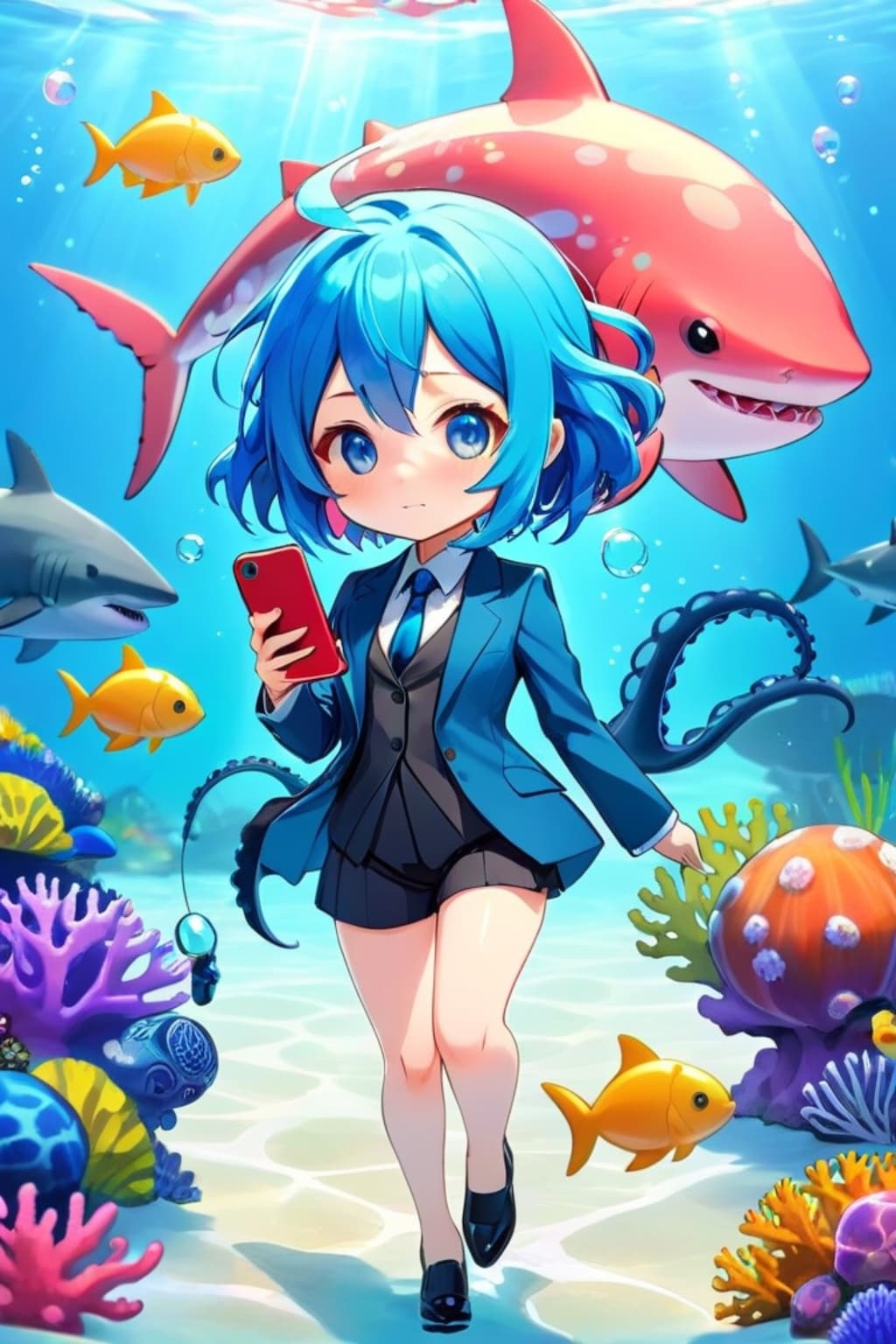 海に出張する青髪ちゃん