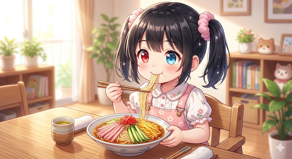 今日のお昼は冷やし中華です