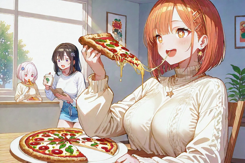 「ピザ美味し」　呪文はWord制限により使用不可