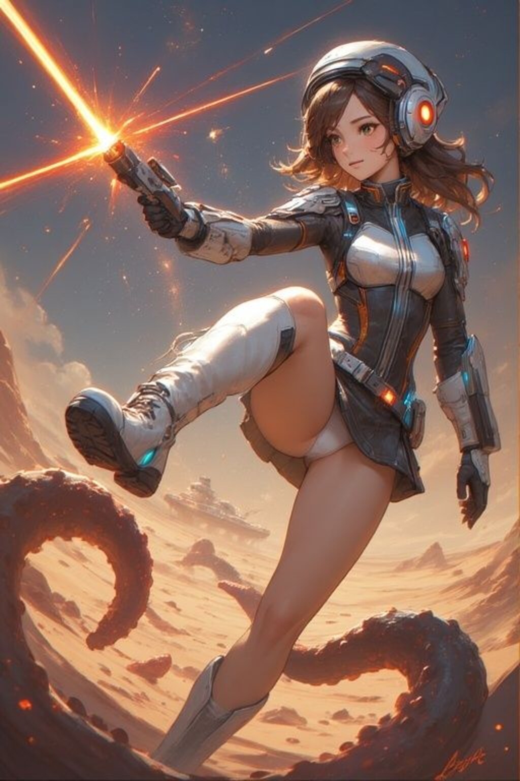 女性宇宙パイロット火星触手遭遇撃退パンチラ画像集