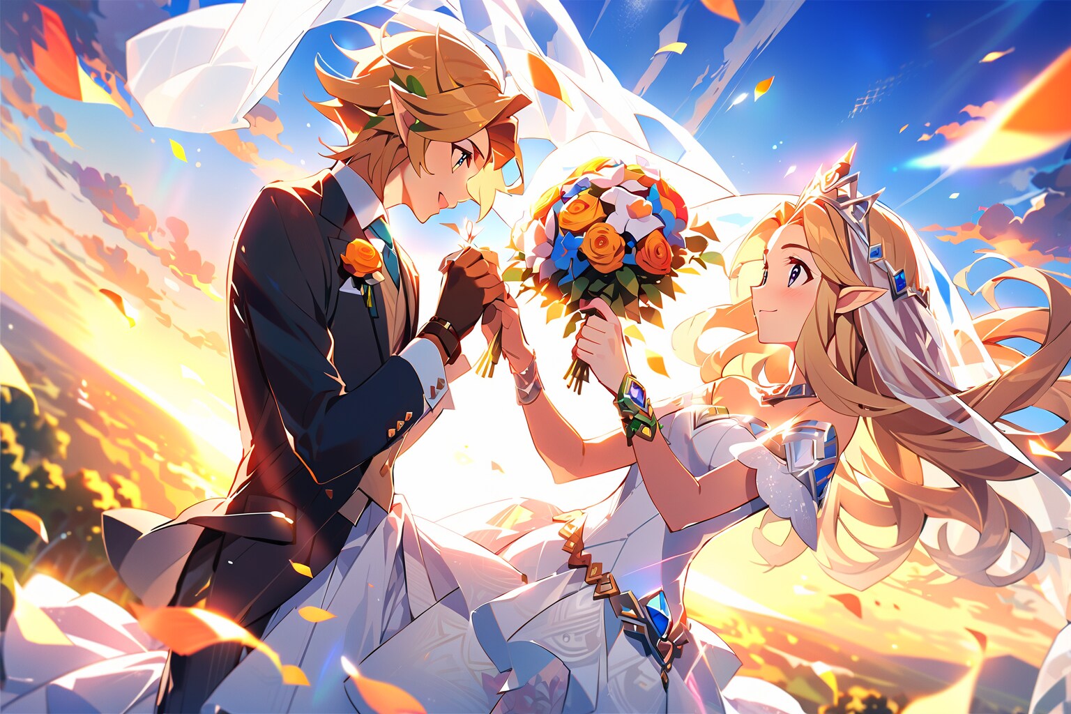 リンクとゼルダの結婚式、的な。 | の人気AIイラスト・グラビア