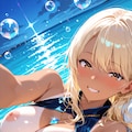 お魚たちと♡　ぷかぷか中のお姉さん 2枚目