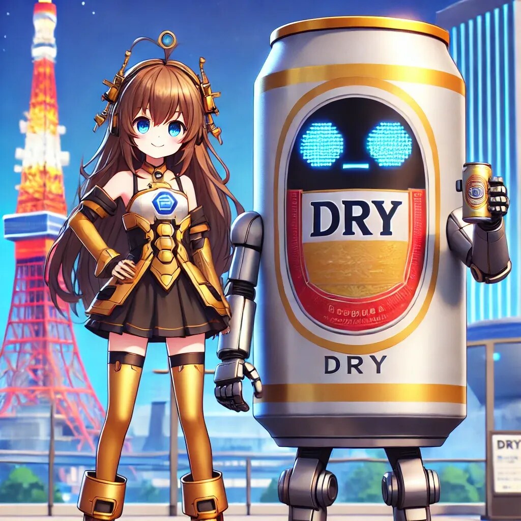 コスプレをしたビール缶と小さな女の子