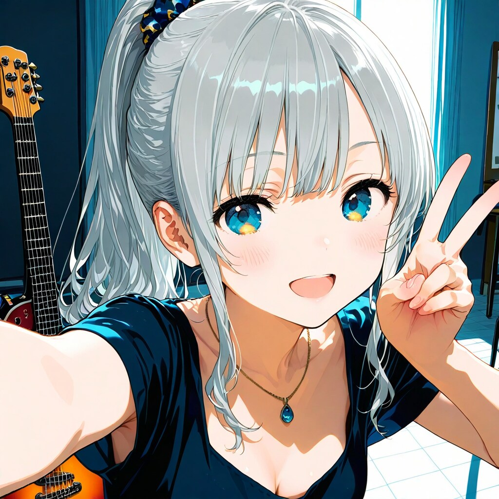 女子ギタリストの自撮り | の人気AIイラスト・グラビア