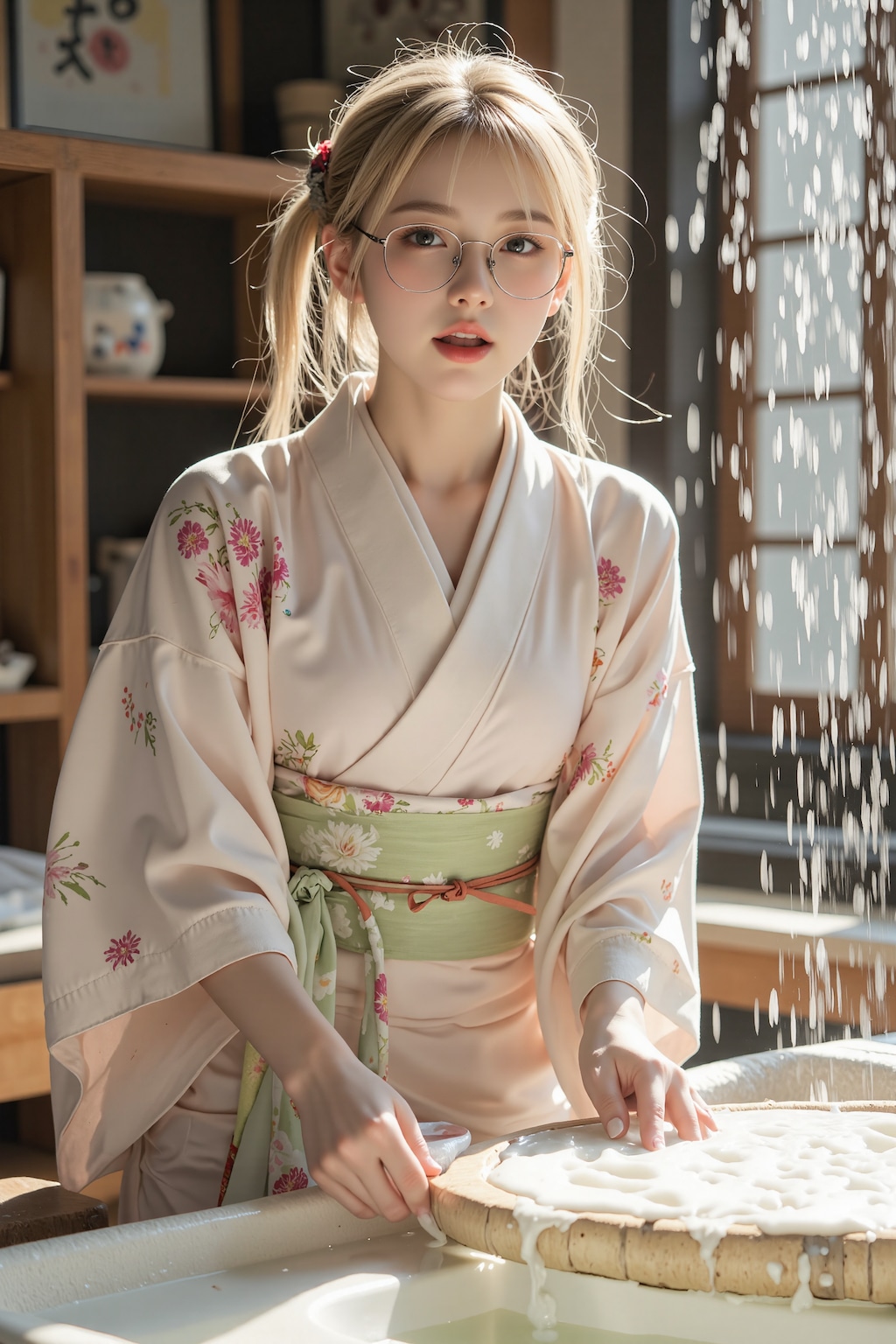アリサの紙漉き??