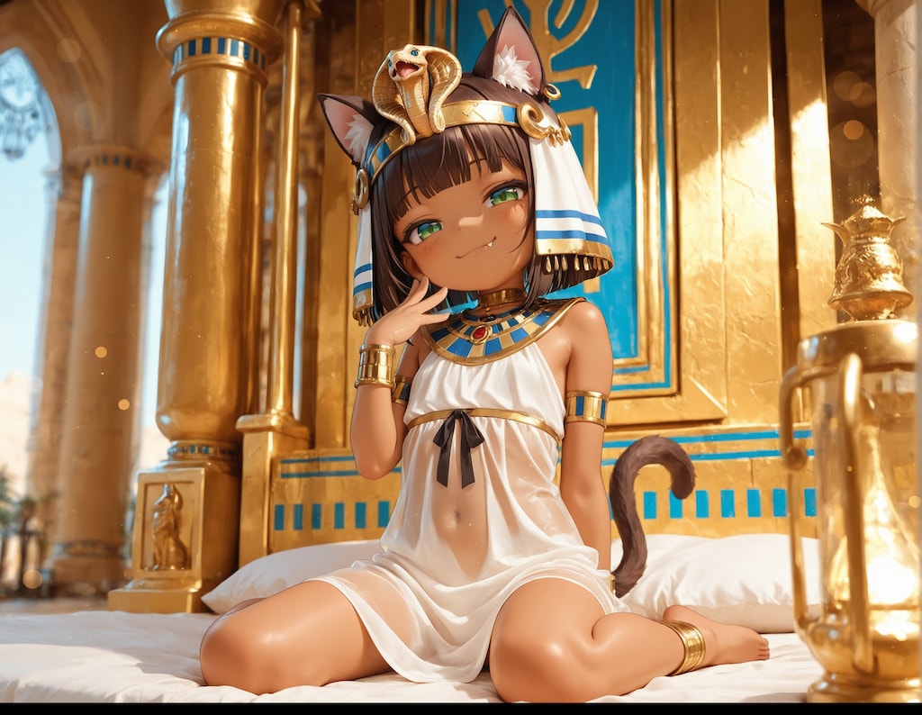 褐色エジプト猫耳ロリ