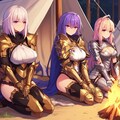 女4騎士　～休息で焚火～ 3枚目