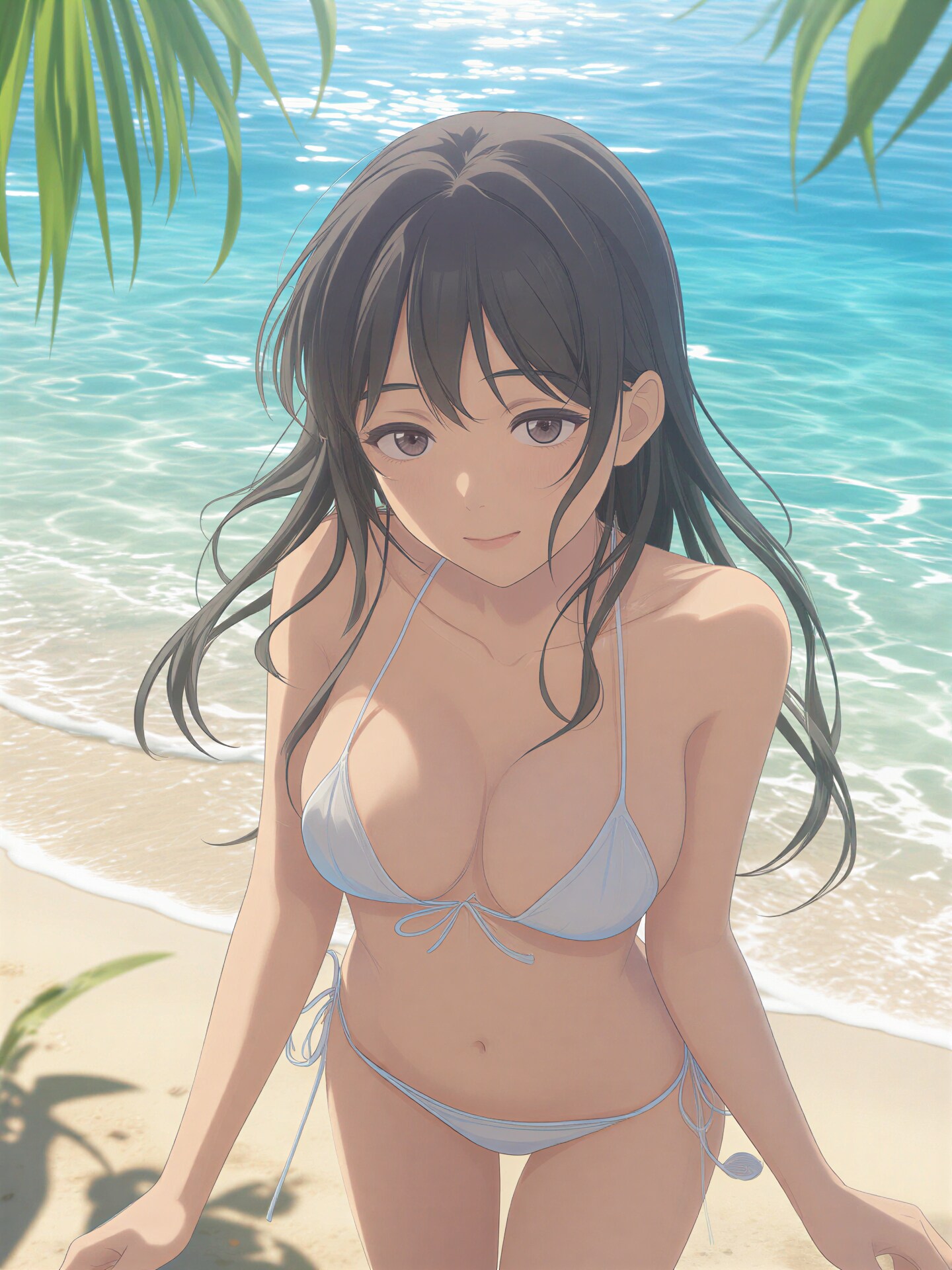 大人なお姉さんとビーチで