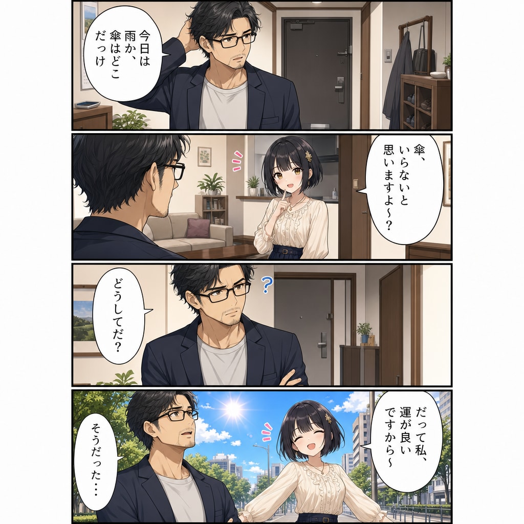 傘、いらないですよ～