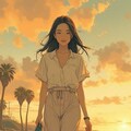 🌴AIが描く西海岸ガール！サンディエゴ名所×アニメ女子のリゾートコーデ3選💙 3枚目