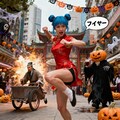 ハロウィン祭とチャイナドレス 2枚目