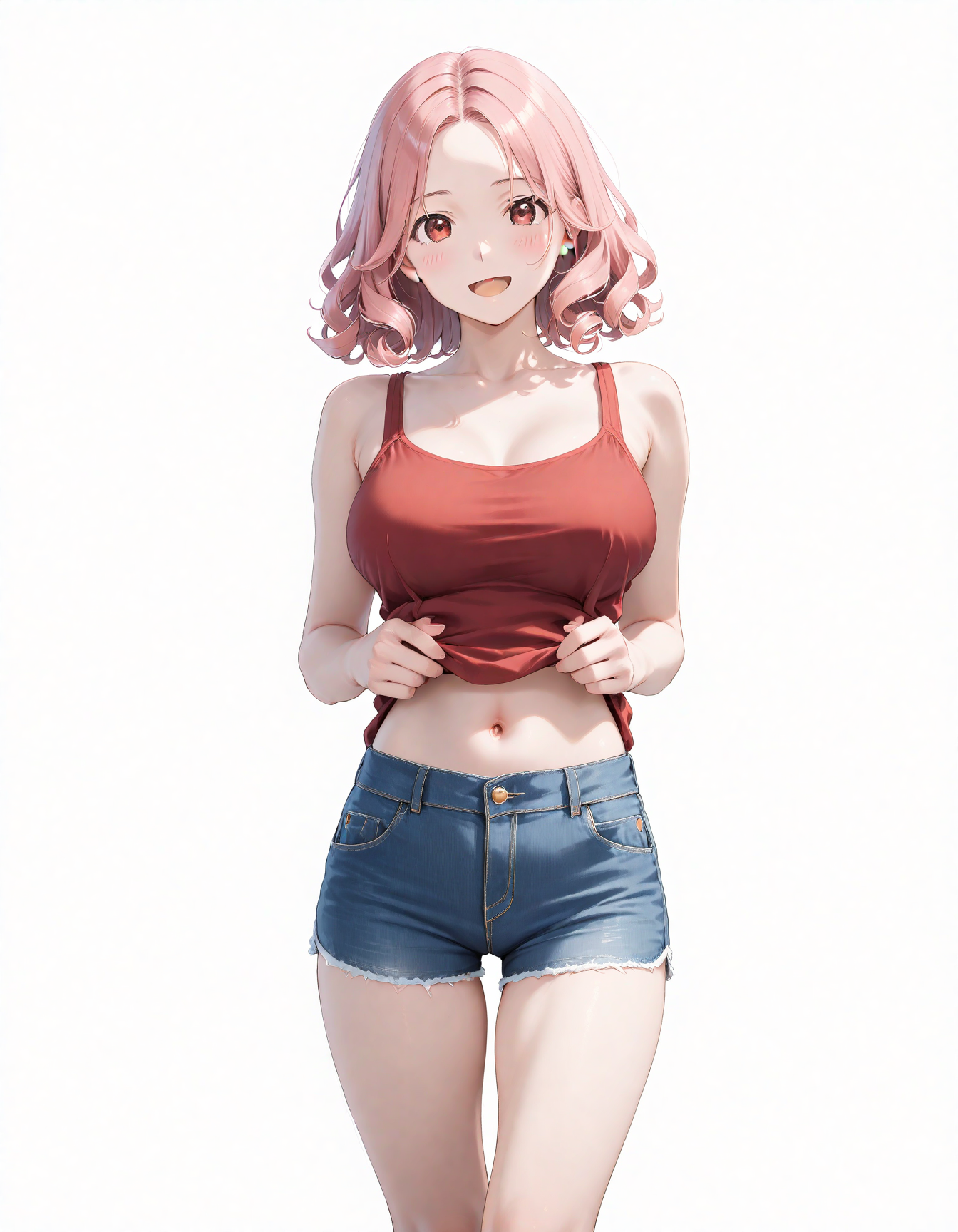 ピンク髪 タンクトップ2 | の人気AIイラスト・グラビア