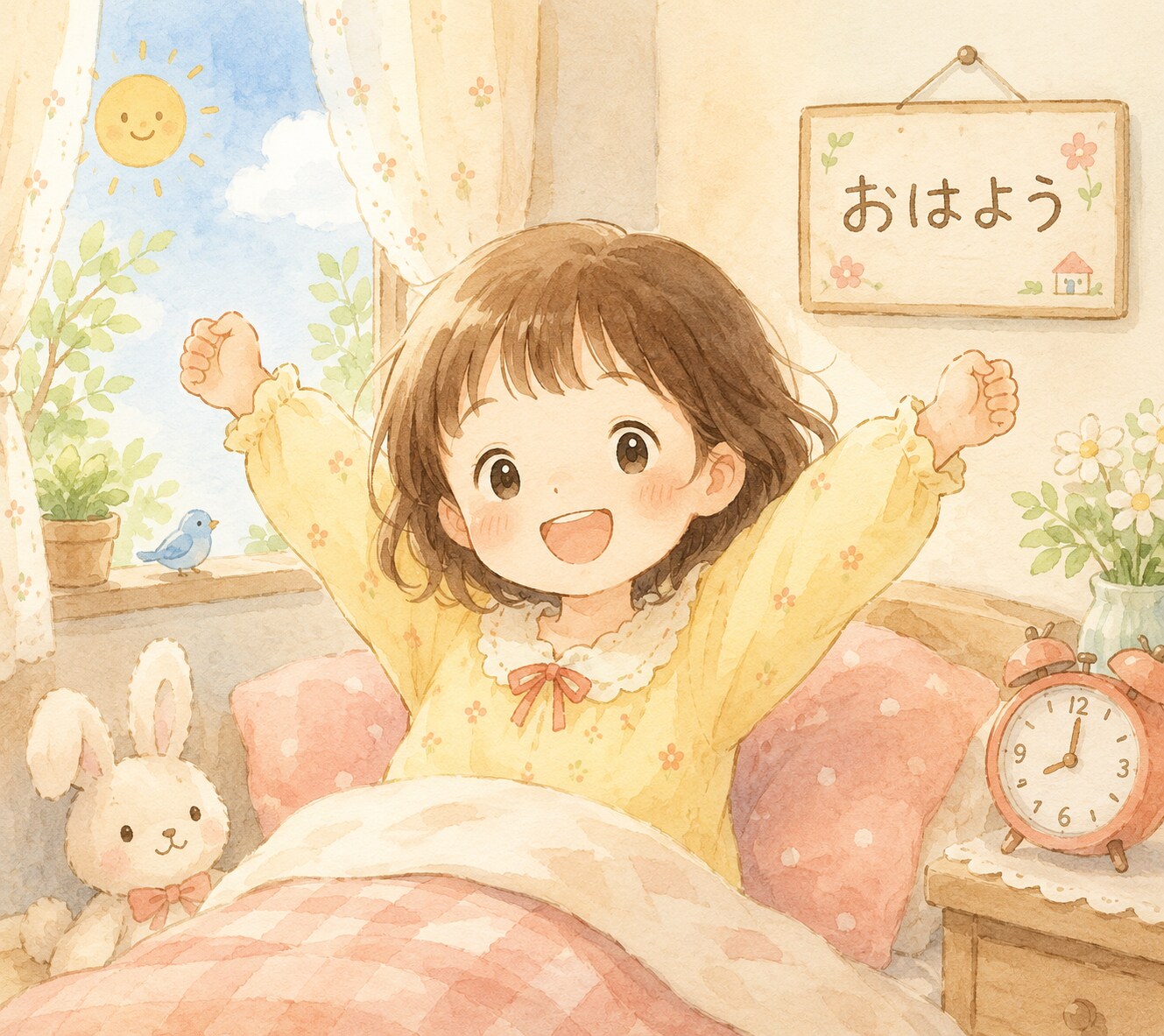 おはような女の子（元気いっぱい）