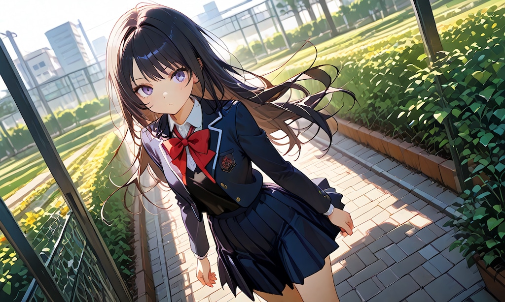 校庭と制服