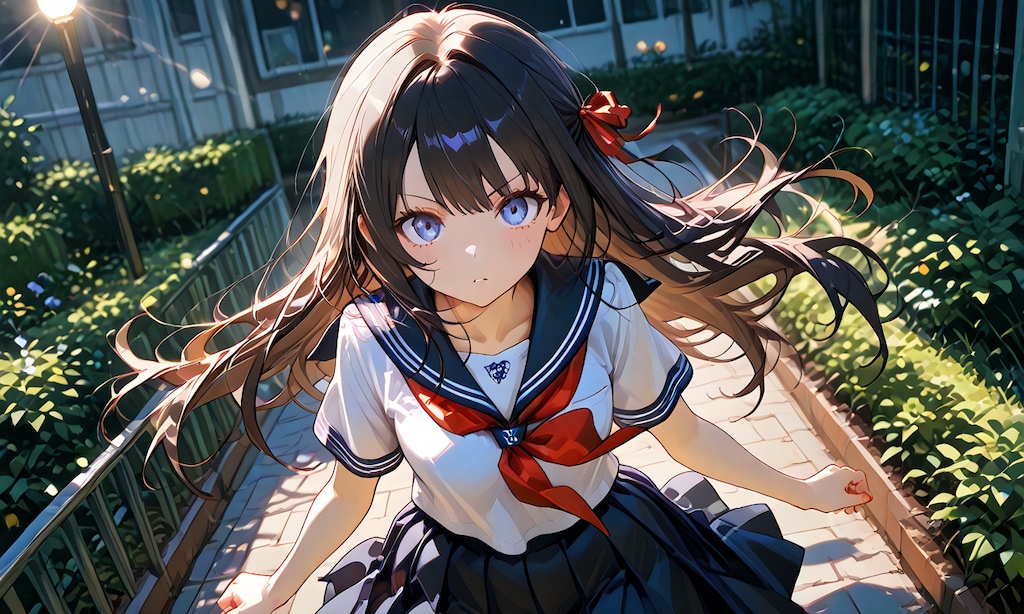 校庭と制服