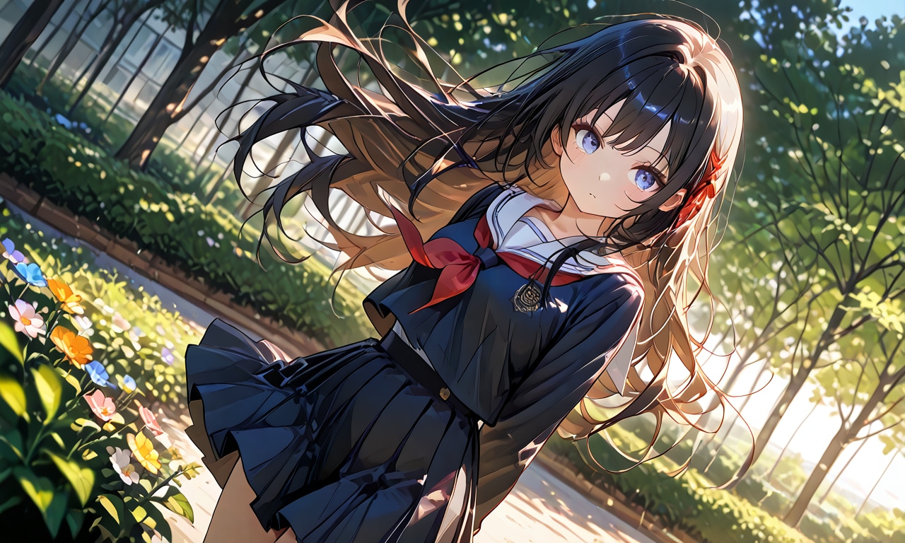 校庭と制服