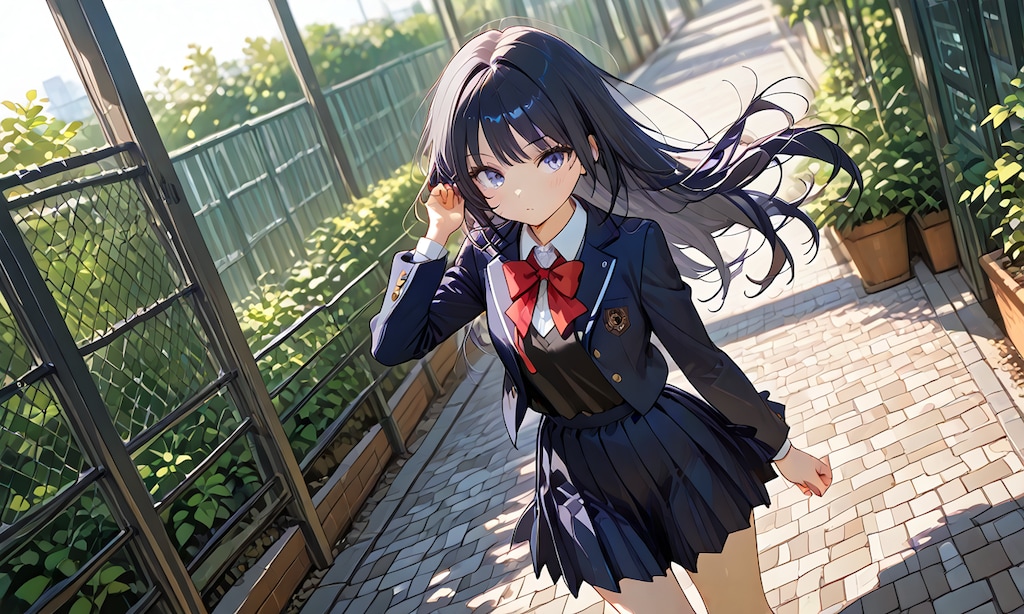 校庭と制服