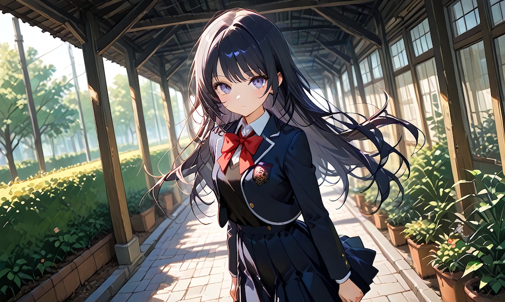 校庭と制服