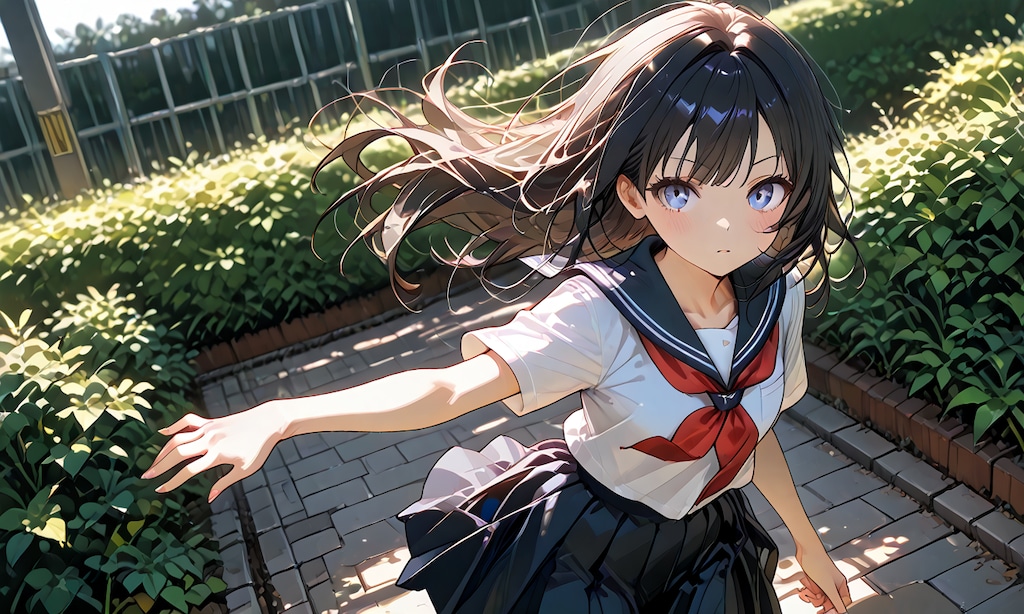 校庭と制服