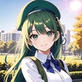 ベレー帽の緑髪お姉さん 翠子 2枚目