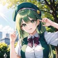 ベレー帽の緑髪お姉さん 翠子 3枚目