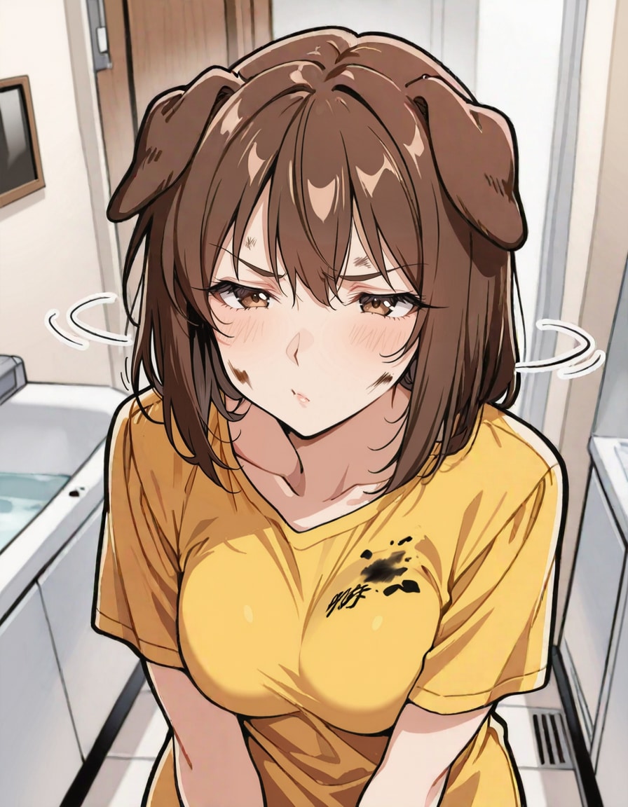 今日のわん娘 #24 「お風呂が嫌なわん娘」 | の人気AIイラスト・グラビア