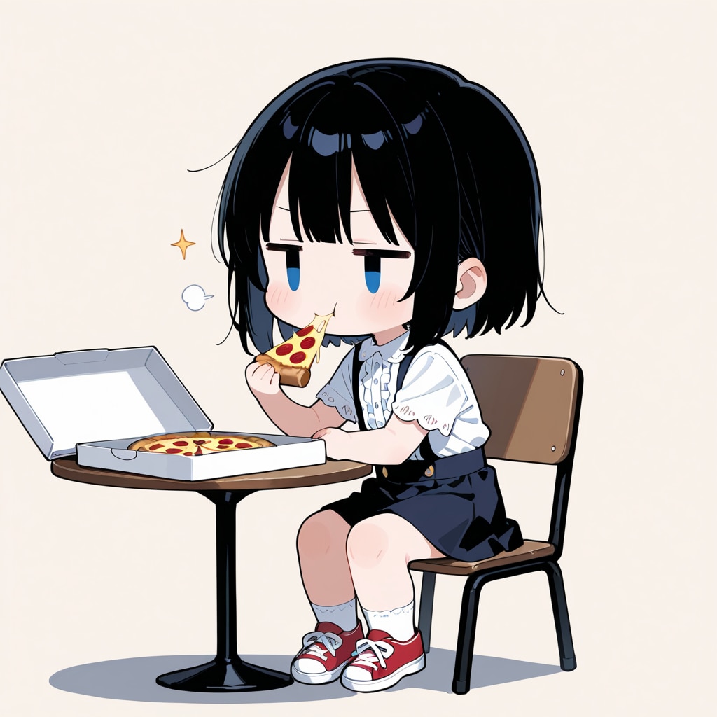 宅配おピッツァを食べる