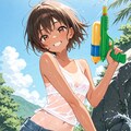 清瀬こむぎと水鉄砲+ 2枚目
