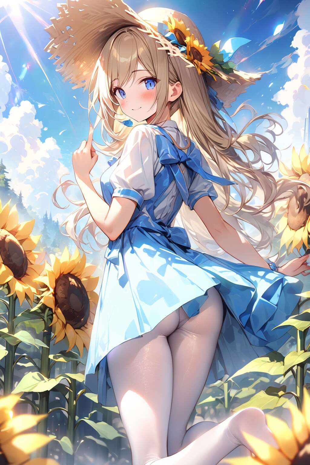 金髪ひまわり畑３