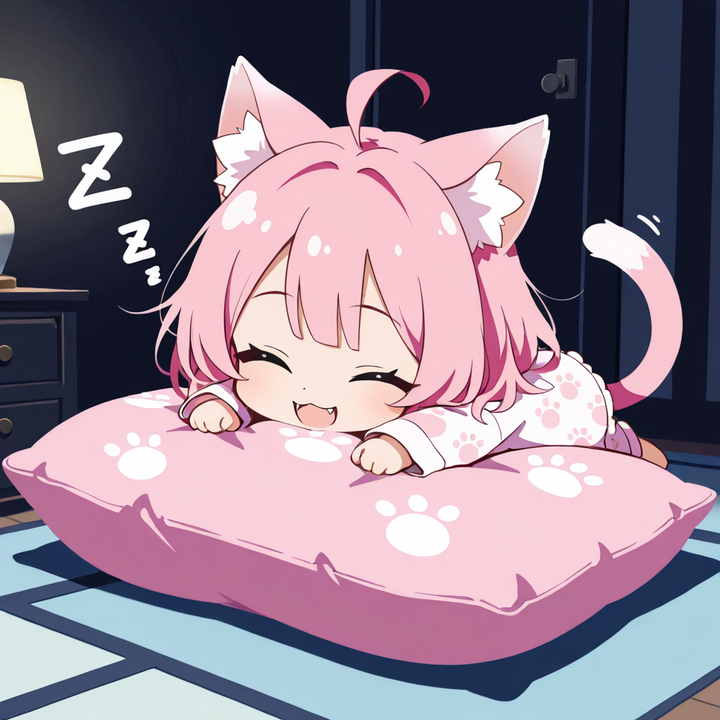 ねこちゃんはクッションが大好き♡