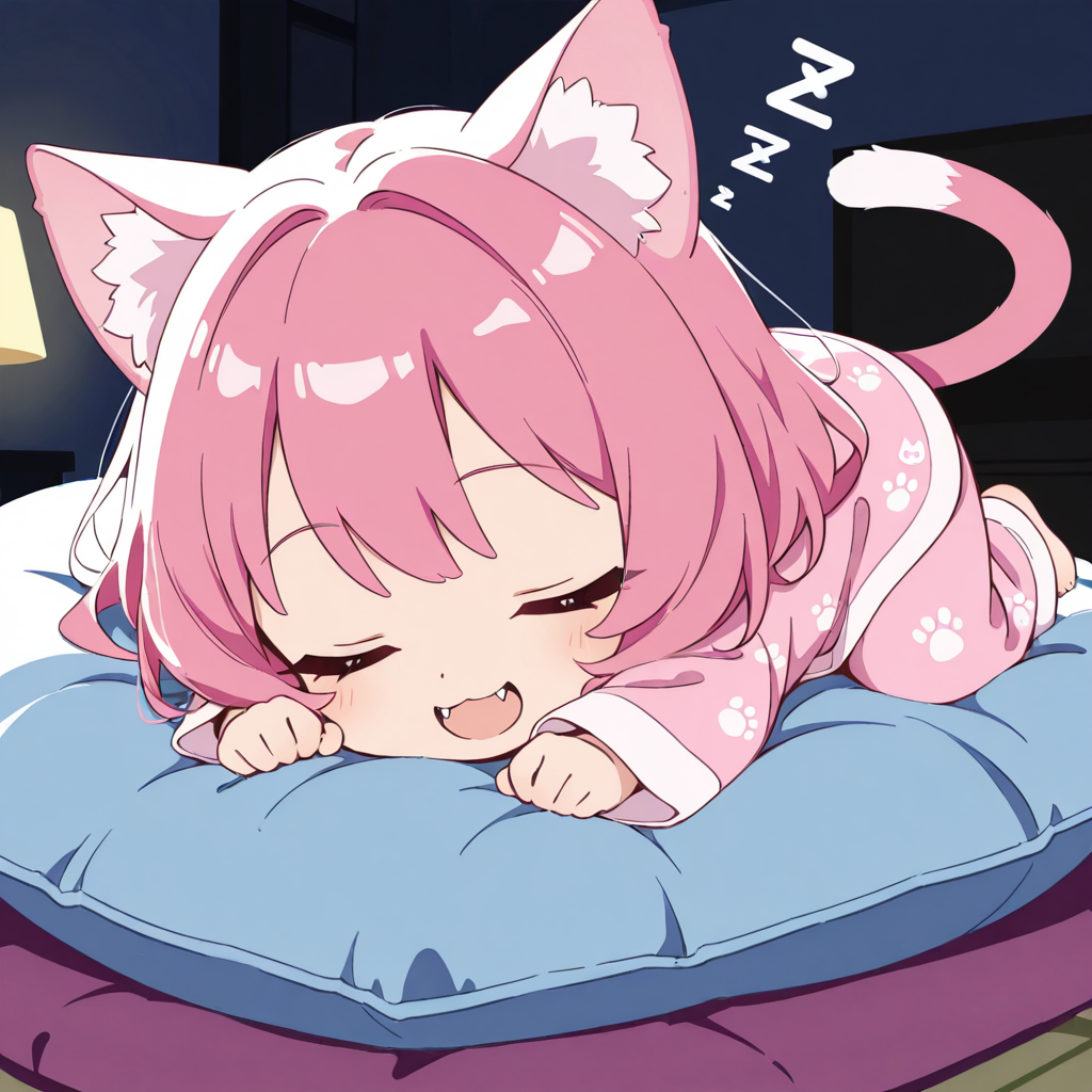 ねこちゃんはクッションが大好き♡