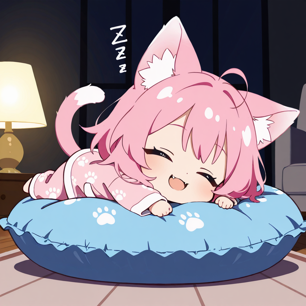 ねこちゃんはクッションが大好き♡