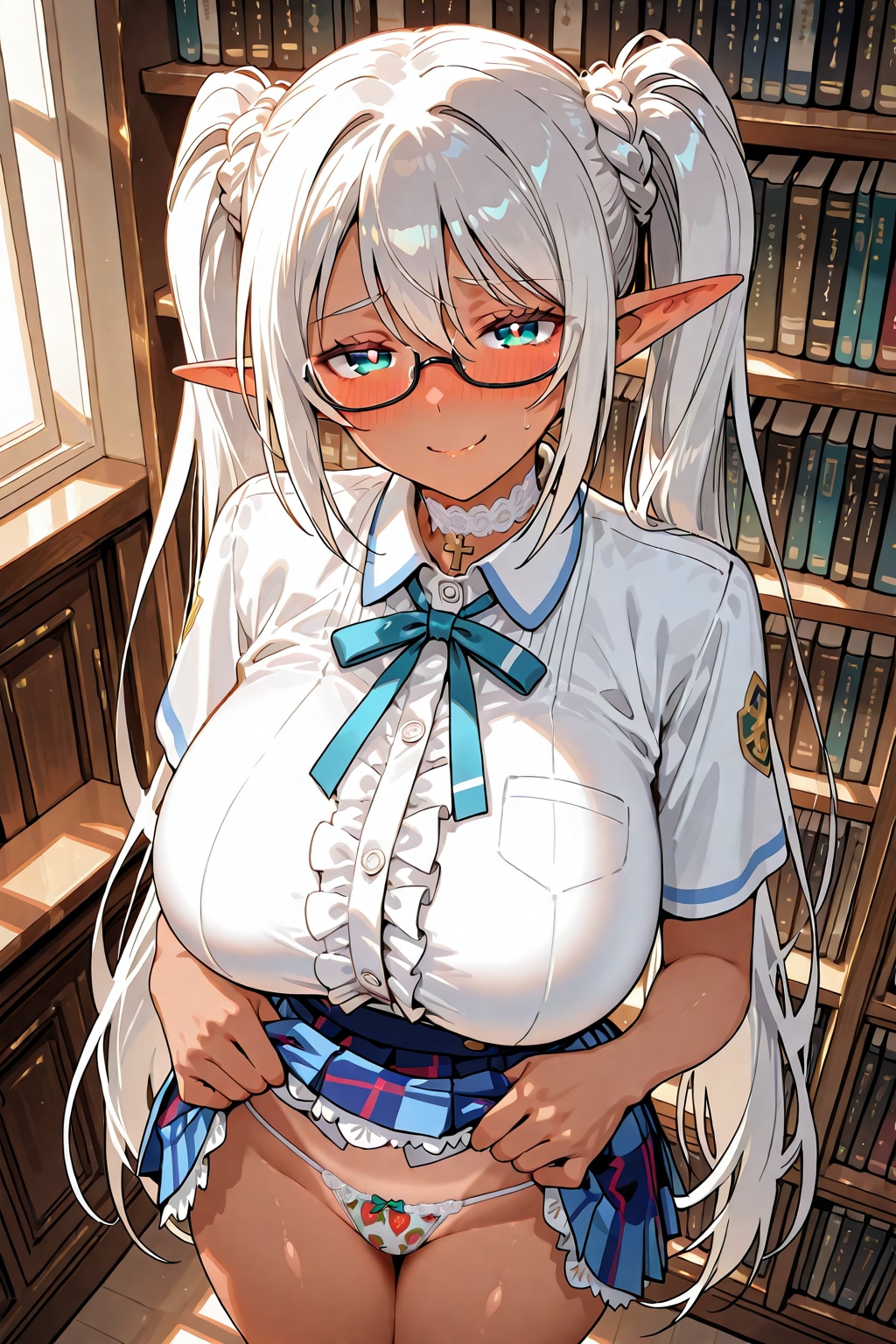 褐色エルフのパンチラ