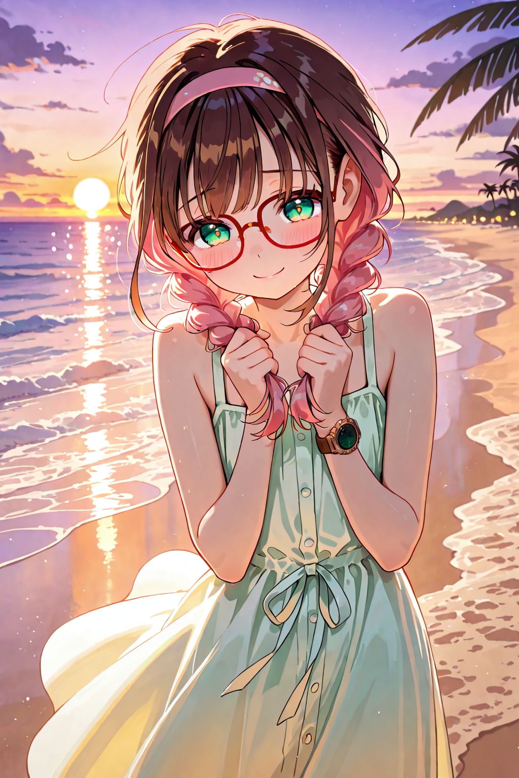 夕暮れの砂浜
