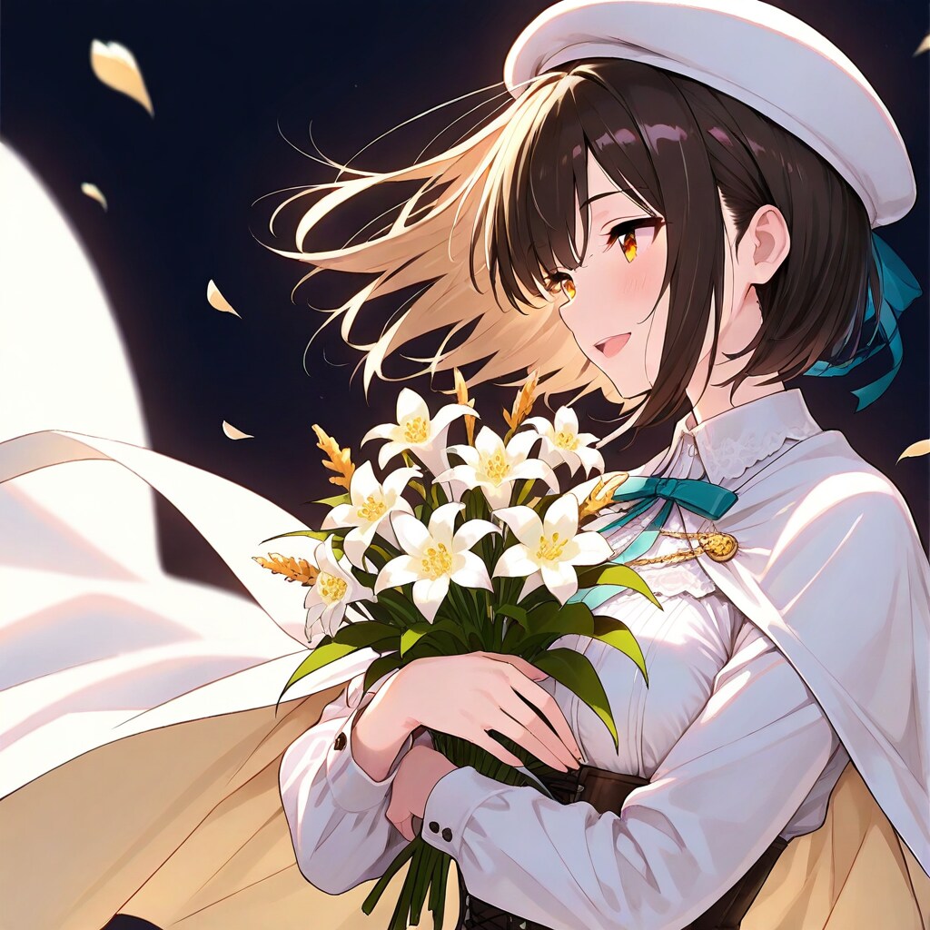 花を抱いて愛でる(embracing a flowers)