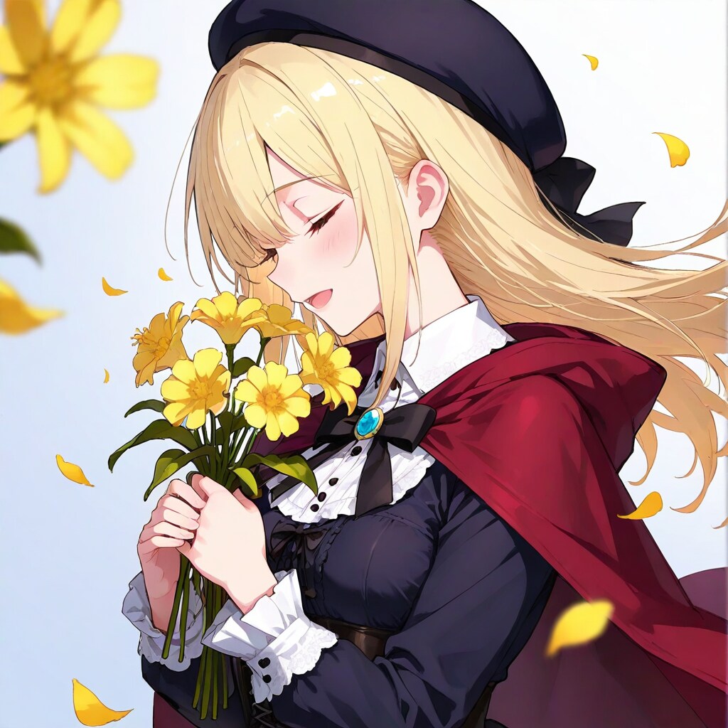 花を抱いて愛でる(embracing a flowers)