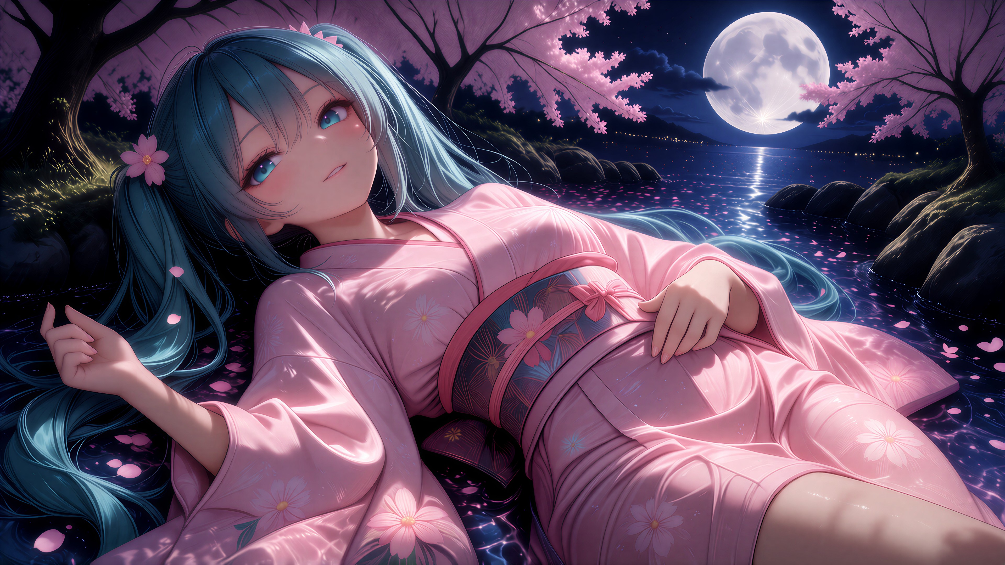 ミクと着物と桜 | の人気AIイラスト・グラビア