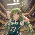 緑髪スポーツ少女 2枚目
