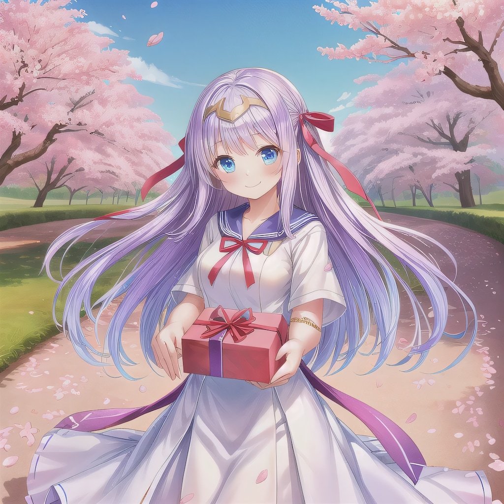 紫髪ロングでセーラー服の少女１２