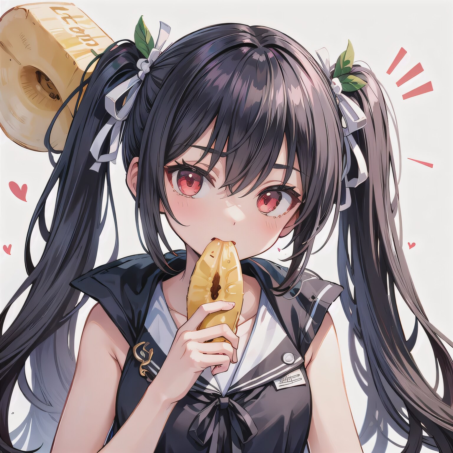 黒髪ツインテでバナナの少女３ | の人気AIイラスト・グラビア