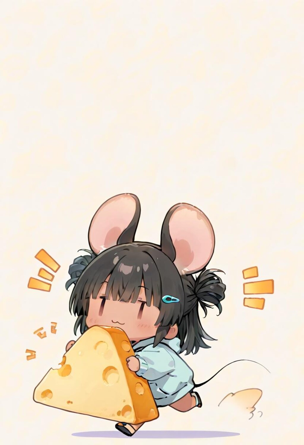 ネズミミこなつ  チーズに夢中🧀