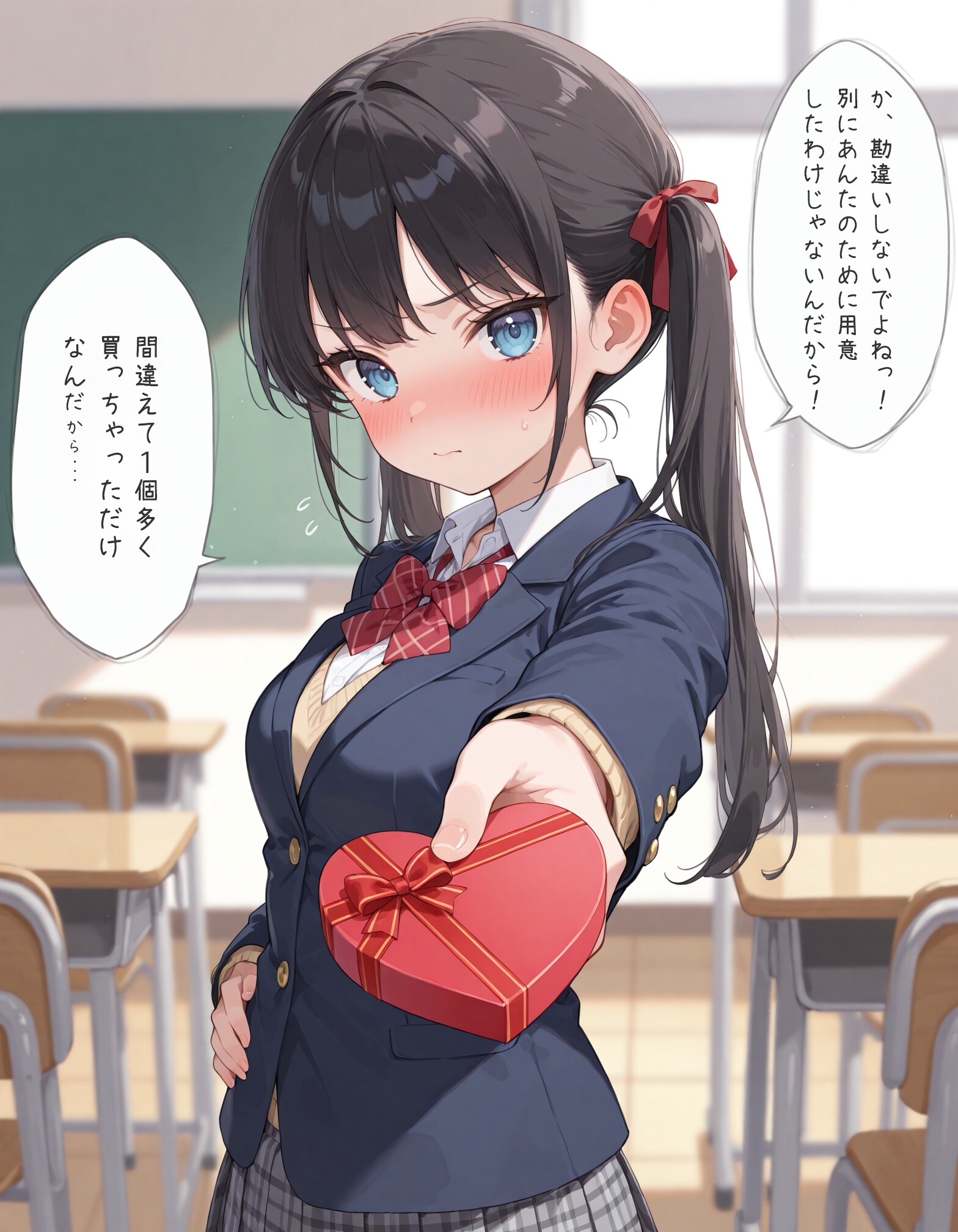 バレンタインのツンデレ少女