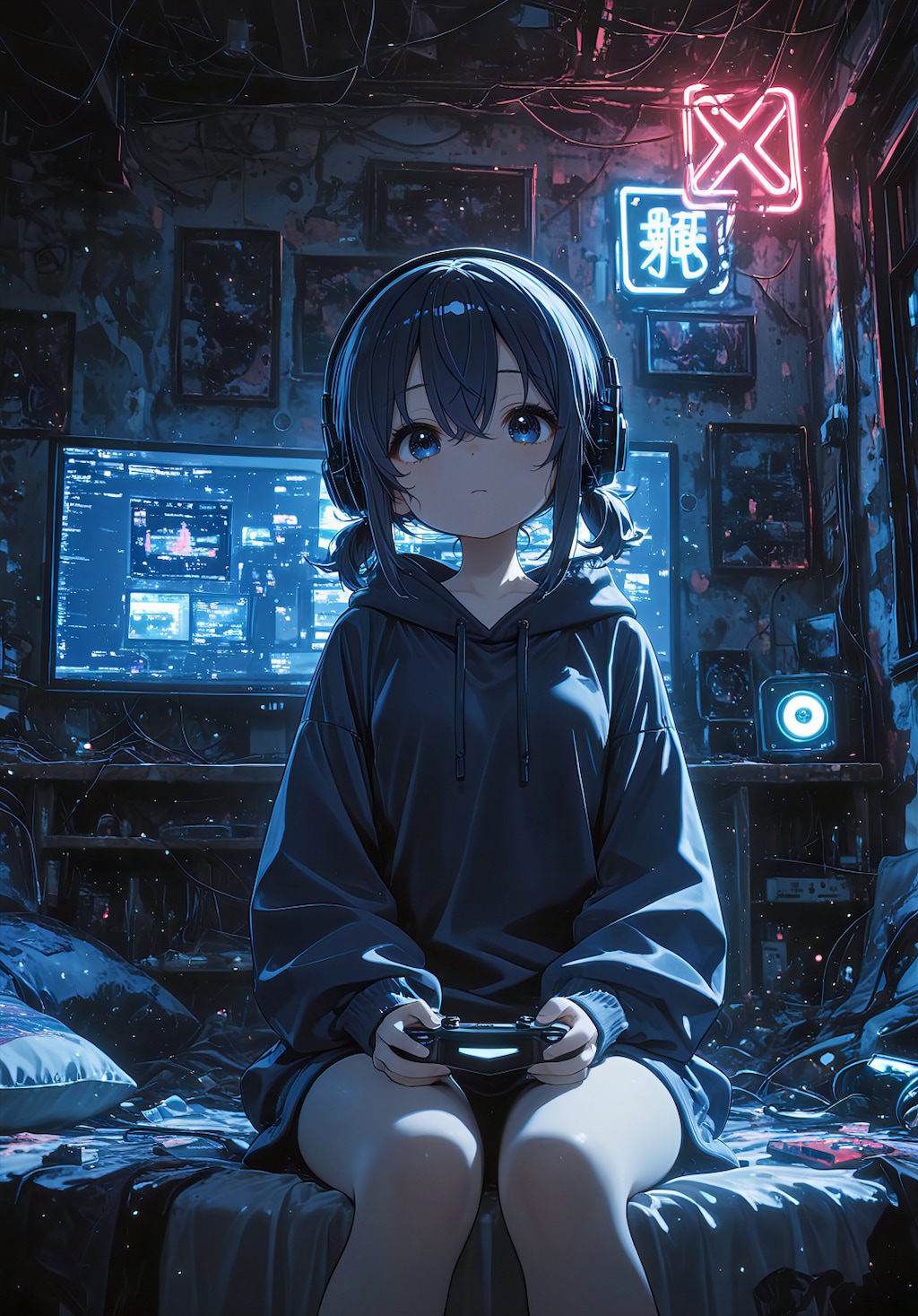 夜更けのゲーミングルーム